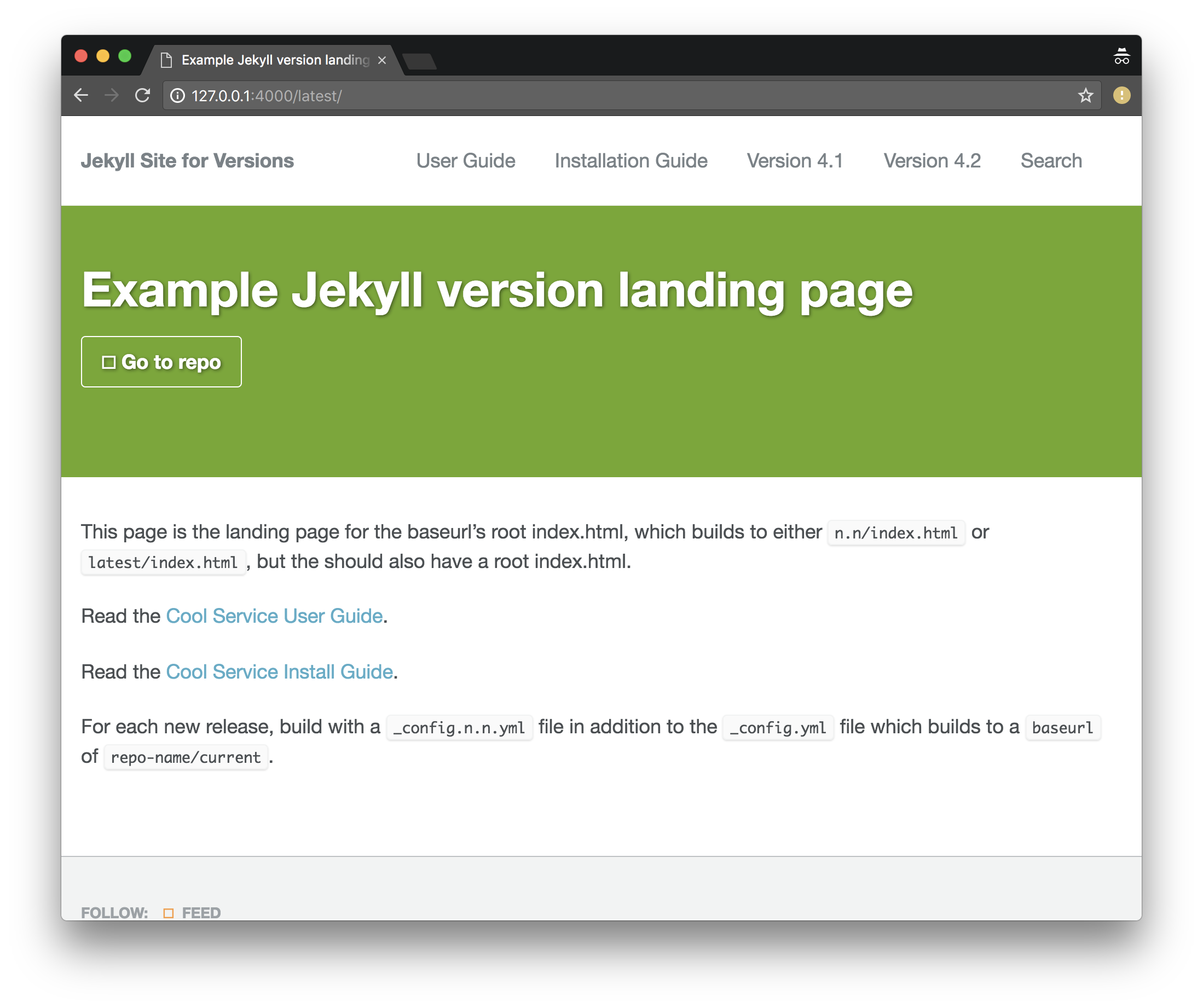 Example Jekyll site