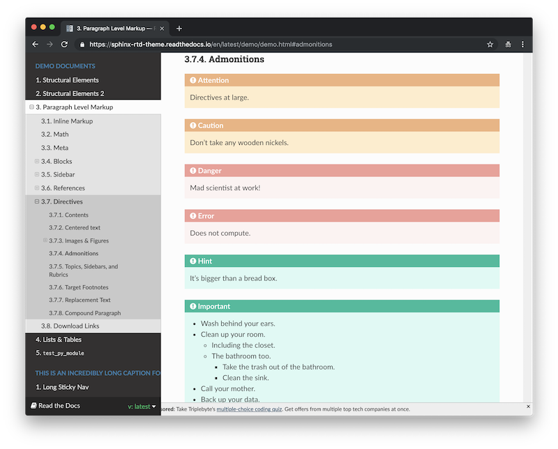 Evaluating Static Site Generator themes | Let's Treat Docs Like